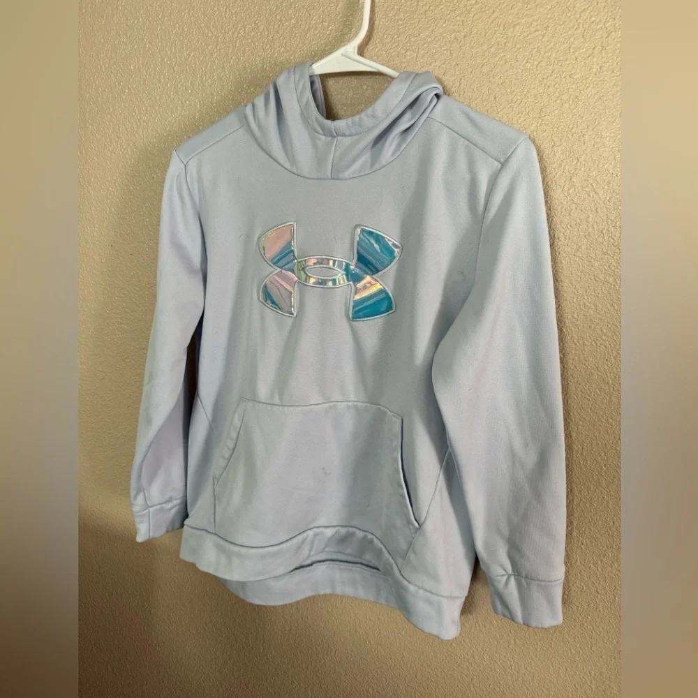 Under Amour Girl's Iridescent Big Logo Fleece Pullover